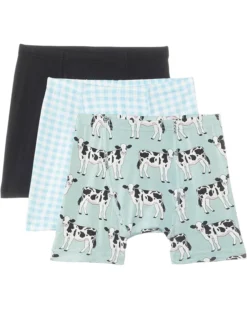 Kickee Pants Kids Print Boxer Brief Set of 3 (Big Kid) | Underwear