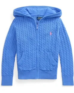 Polo Ralph Lauren Kids Mini-Cable Cotton Full-Zip Hoodie (Toddler/Little Kid) | Hoodies & Sweatshirts