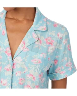 Lauren Ralph Lauren Short Sleeve Knit Cropped Pj Set | Sleepwear -Shoes For Every Day 815ELBGtOlL. AC SR736920