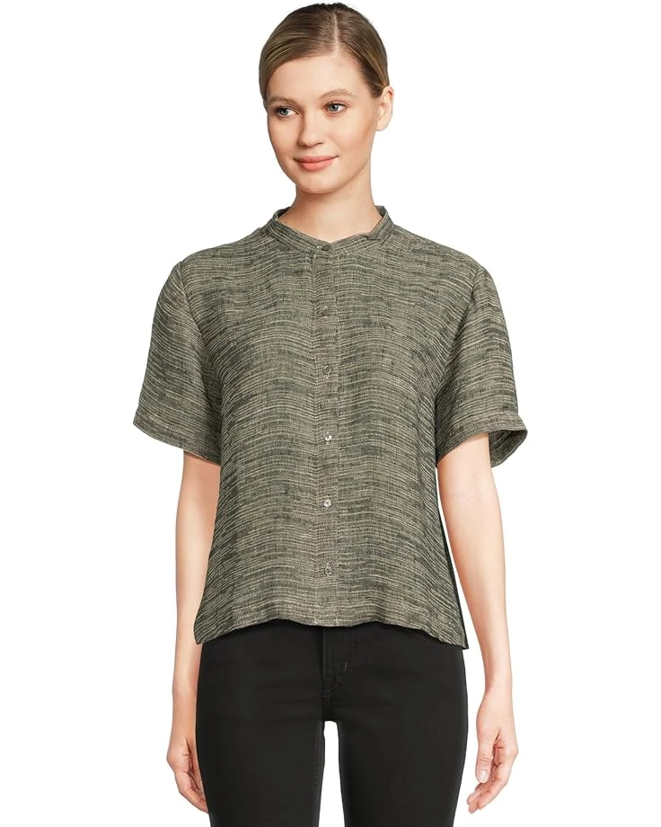 Eileen Fisher Mandarin Collar Short Sleeve Shirt | Shirts & Tops 1 Eileen Fisher Mandarin Collar Short Sleeve Shirt | Shirts & Tops