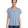 L.L.Bean Streamside Tee Split-Neck Short Sleeve | Sleepwear