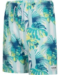 Hurley Kids Cabana Stripe Pull On Swim Trunk (Big Kid) | Swimwear
