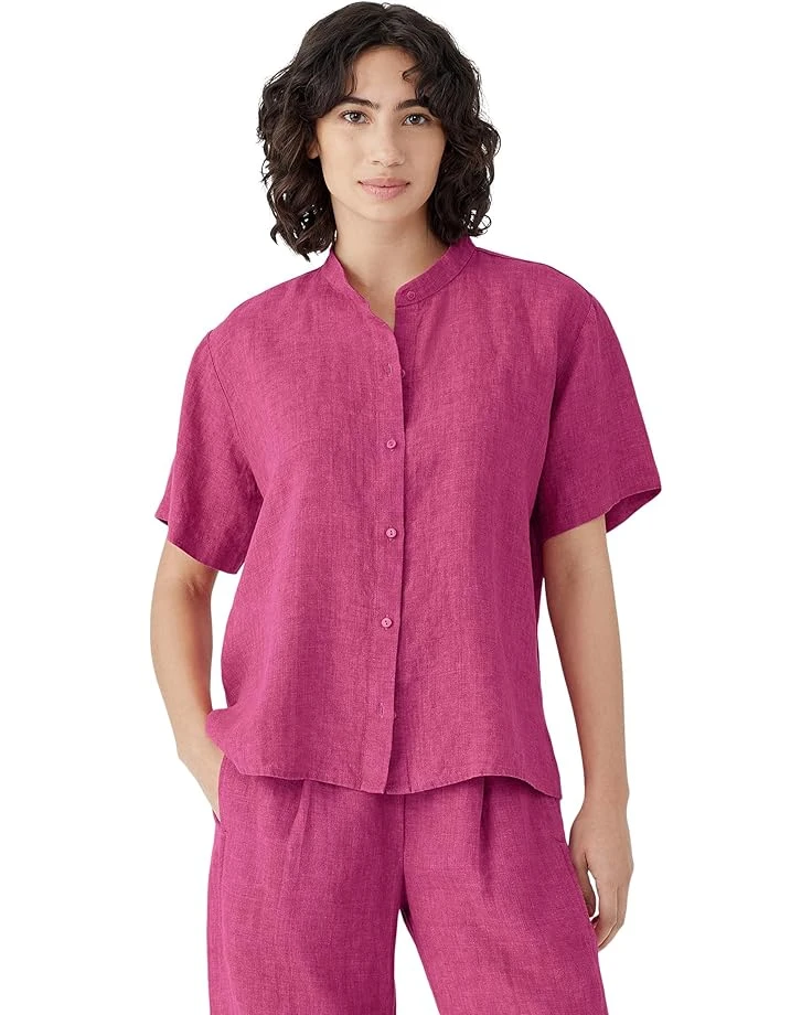 Eileen Fisher Mandarin Collar Short Sleeve Shirt | Shirts & Tops 6 Eileen Fisher Mandarin Collar Short Sleeve Shirt | Shirts & Tops - Image 6