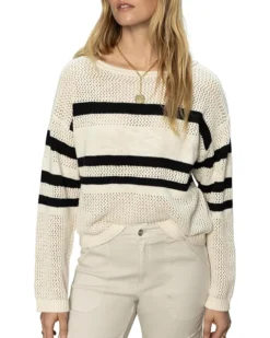 Sanctuary Sporty Stripe Open Knit Sweater | Sweaters