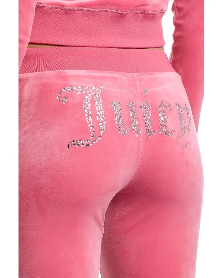 Juicy Couture Luxe Velour Rib Waist Velour Pants with Mixed Ston 4 Juicy Couture Luxe Velour Rib Waist Velour Pants with Mixed Ston - Image 4