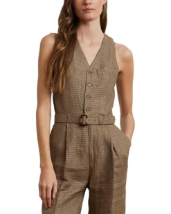 Lauren Ralph Lauren Houndstooth Belted Linen Jumpsuit | Jumpsuits & Rompers -Shoes For Every Day 81K12GokxXL. AC SR736920