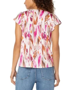 Liverpool Los Angeles Flutter Sleeve Button Front Knit Top | Shirts & Tops -Shoes For Every Day 81XXm81XqwL. AC SR736920