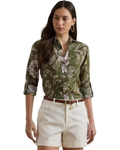 Lauren Ralph Lauren Relaxed Fit Floral Linen Shirt | Shirts & Tops