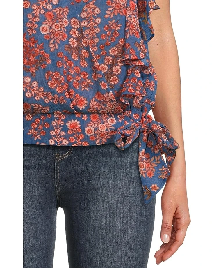 Liverpool Los Angeles Short Sleeve Ruffle Sleeve Draped Front Woven Blouse | Shirts & Tops 4 Liverpool Los Angeles Short Sleeve Ruffle Sleeve Draped Front Woven Blouse | Shirts & Tops - Image 4