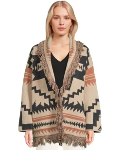 Pendleton Graphic Fringe Cardigan | Sweaters