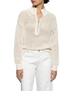 Sanctuary Open Knit 1/2 Zip | Sweaters