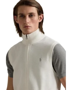 Polo Ralph Lauren Mesh-Knit Cotton Full-Zip Sweater Vest | Coats & Outerwear -Shoes For Every Day 81mtx6n9pL. AC SR736920