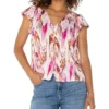 Liverpool Los Angeles Flutter Sleeve Button Front Knit Top | Shirts & Tops