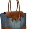 Lauren Ralph Lauren Washed Denim Large Tanner Satchel | Handbags