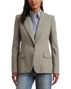 Lauren Ralph Lauren Glen Plaid Cotton Blend Twill Blazer | Coats & Outerwear