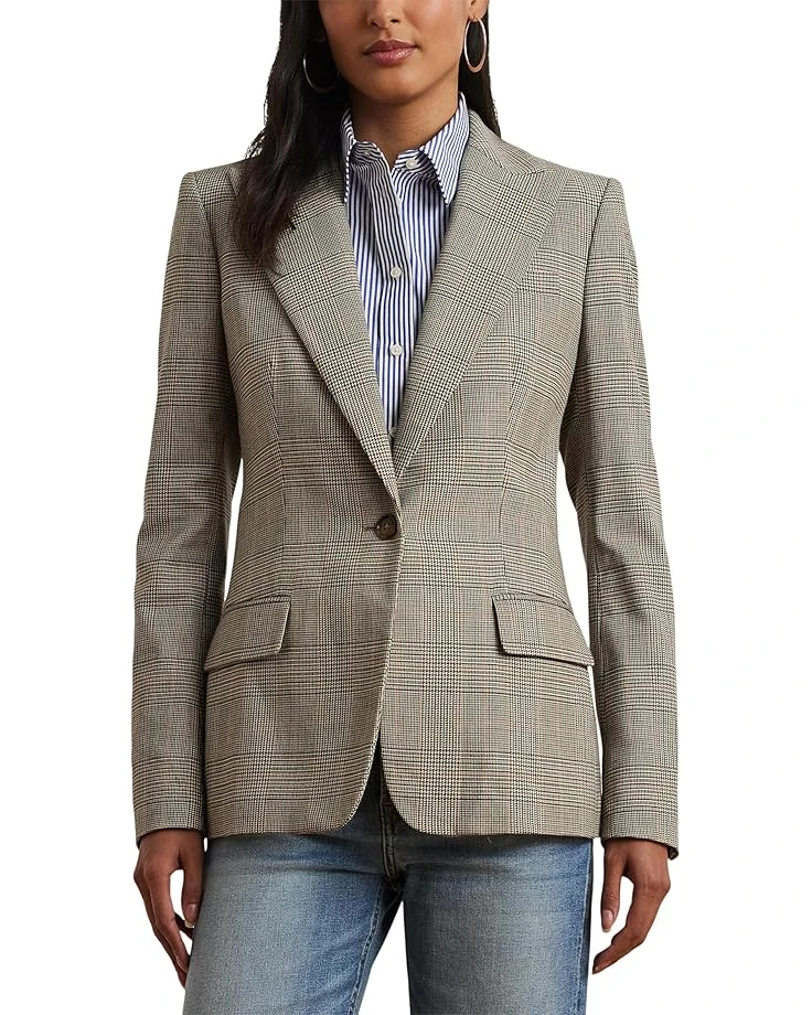 Lauren Ralph Lauren Glen Plaid Cotton Blend Twill Blazer | Coats & Outerwear 1 Lauren Ralph Lauren Glen Plaid Cotton Blend Twill Blazer | Coats & Outerwear