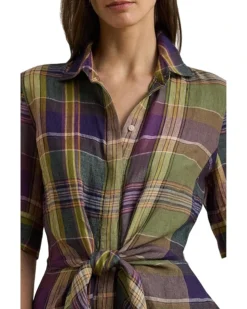 Lauren Ralph Lauren Plaid Tie Front Linen Shirtdress | Dresses -Shoes For Every Day 91xv eQKzSL. AC SR736920
